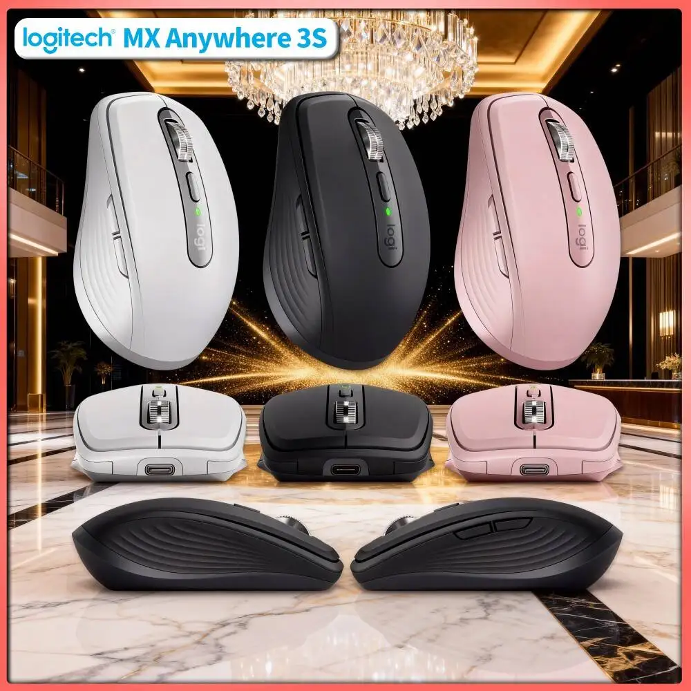 Portable MX Anywhere 3S - 8000 DPI, Silent Click Buttons, Compact Shape, Perfect for Stationery Market Weekend Showcase Booth