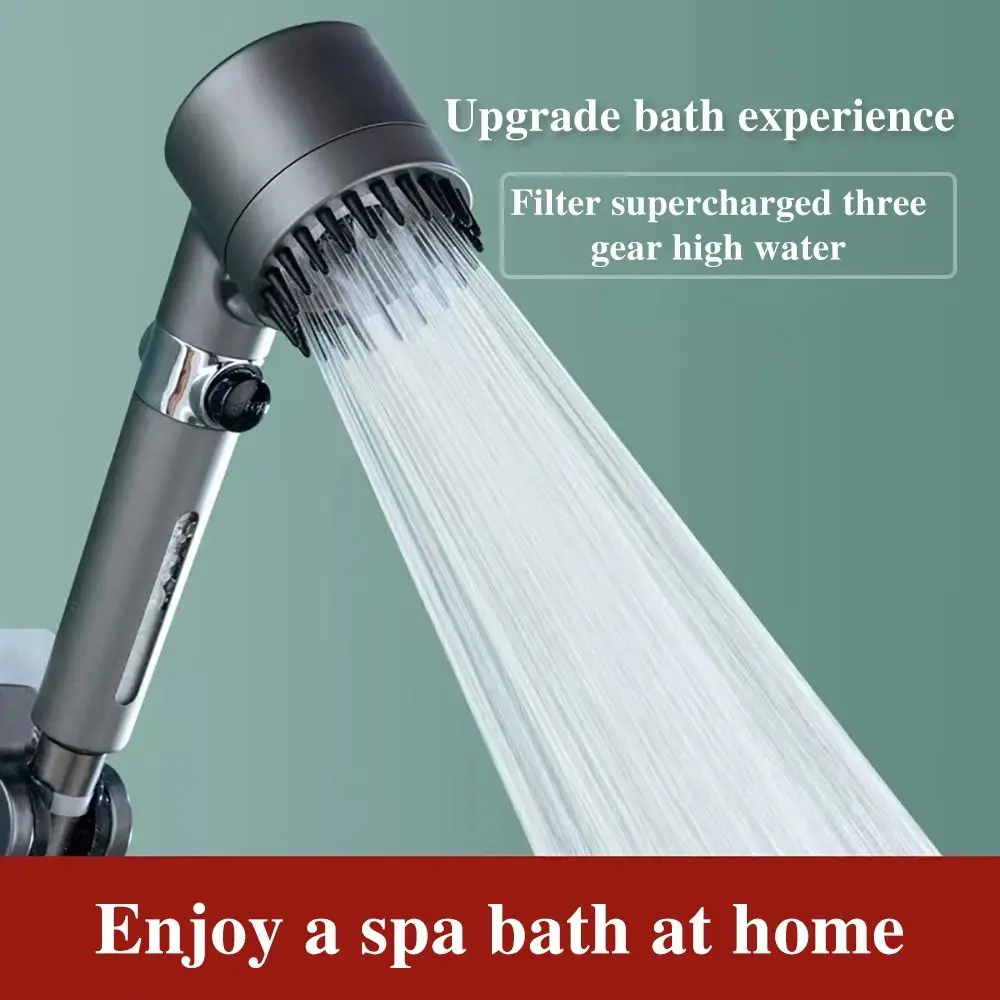 High Pressure Handheld Bath Brush 3 Mode Showerhead 4 In 1 Massage Shower Head Nozzle High Pressure with Filter