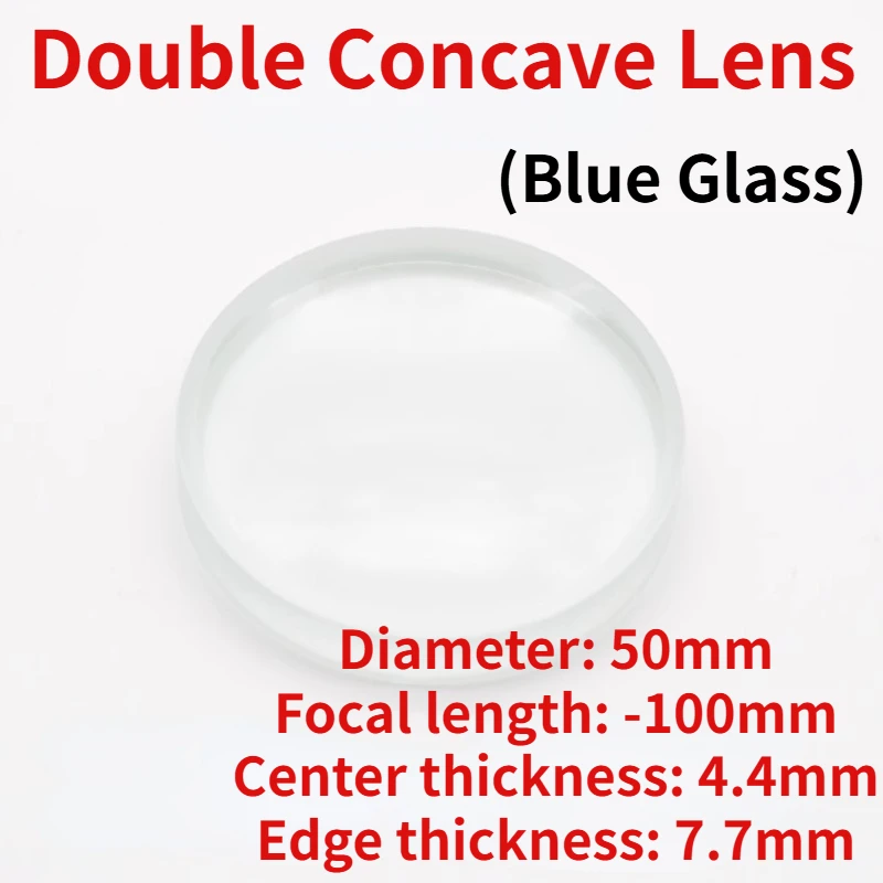 

Диаметр 50 мм, фокусное расстояние - 100 мм, двойная вогнутая линза (синее стекло), термоусадочное зеркало, мощная проекционная лампа, физический эксперимент