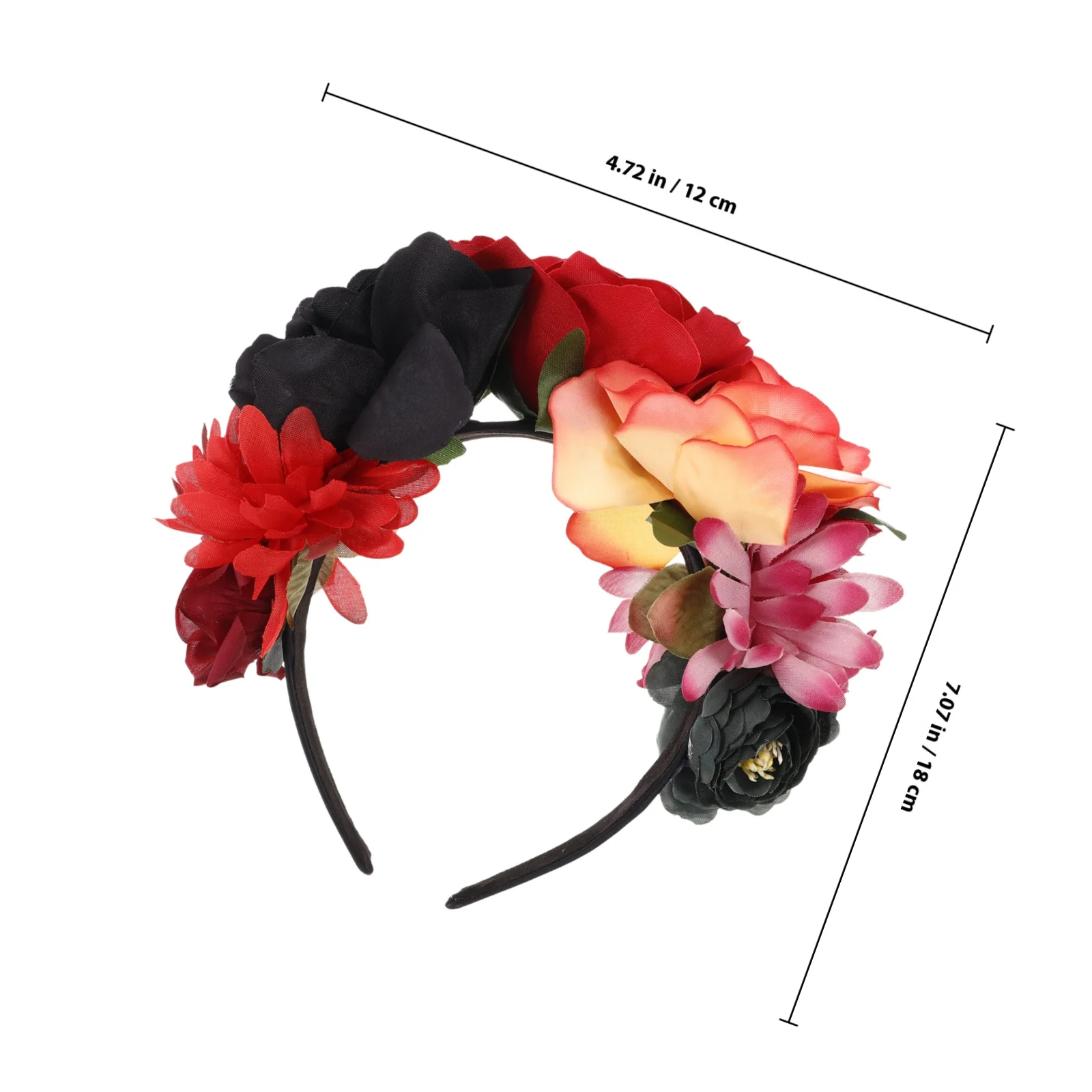 عصابة رأس على شكل زهرة الورد للهالوين غطاء رأس إبداعي لحفلات المهرجانات صنعة ممتازة دعامة ذات صورة ذاتية #4