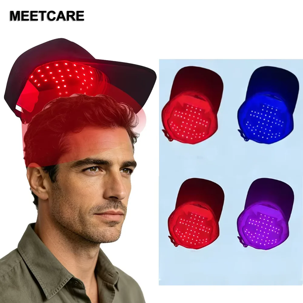 Red LED Hair Cap For Hair Growth 660nm&850nm Infrared LED Therapy Hat Anti Hair Loss Rechargeable Scalp Care Hat Head Massager