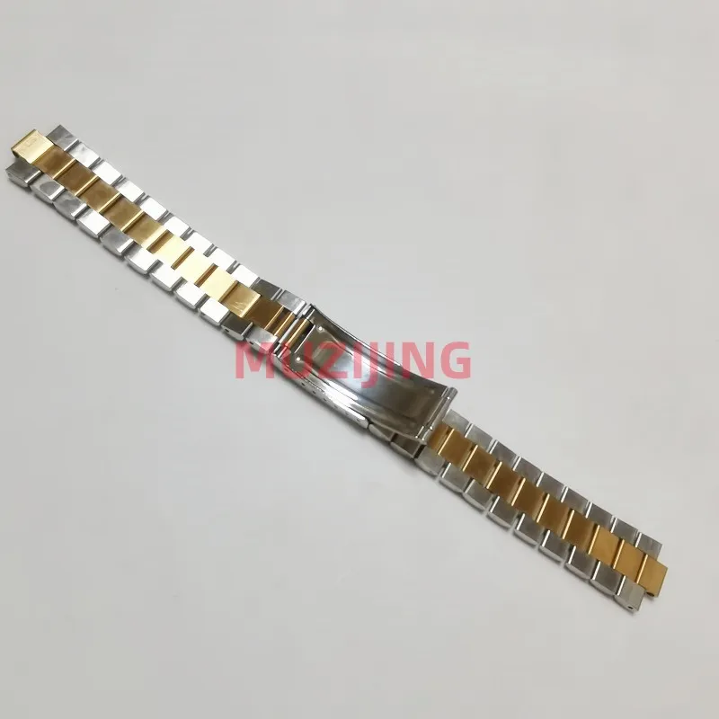 Middle Gold 18mm 20mm 22mm Stainless Steel Vintage Curved End President Watch Strap Band Bracelet Fits for RLX SKX Watch