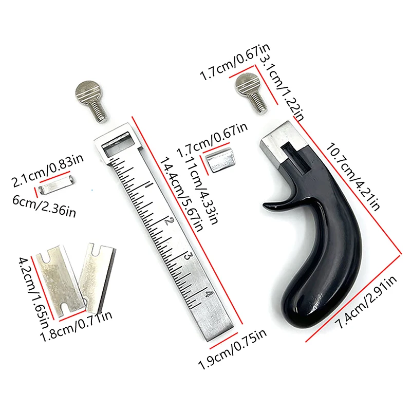 Professionele Lederen Riemsnijder Voor Tekenen Lederen Riem Diy Strip Gereedschap Handsnijgereedschap Met 2 Scherpe Messen