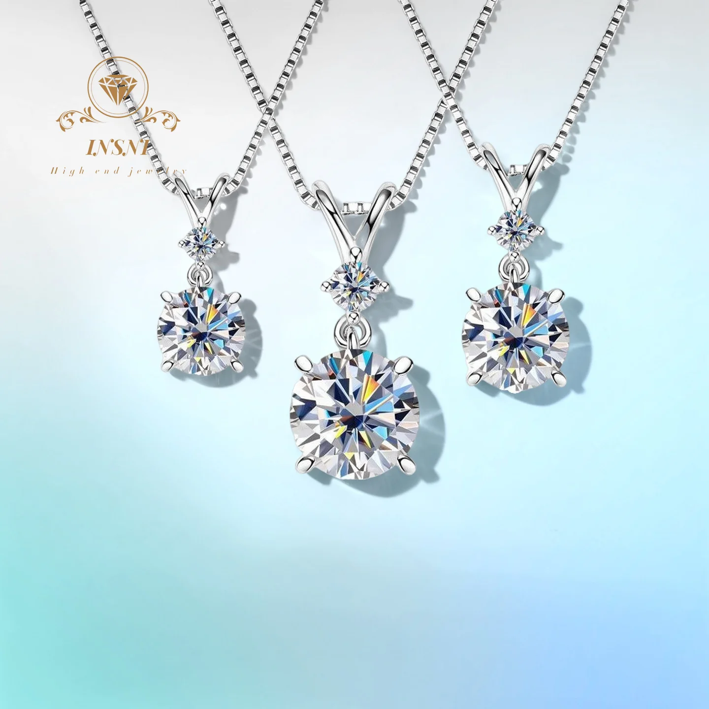 

Ожерелье с муассанитом D-цвета, 4 крапановки, класс AAA, нишевое, элитное, из серебра S925, кулон-чокер, сертифицированное, роскошное, шикарное ювелирное изделие, VVS1