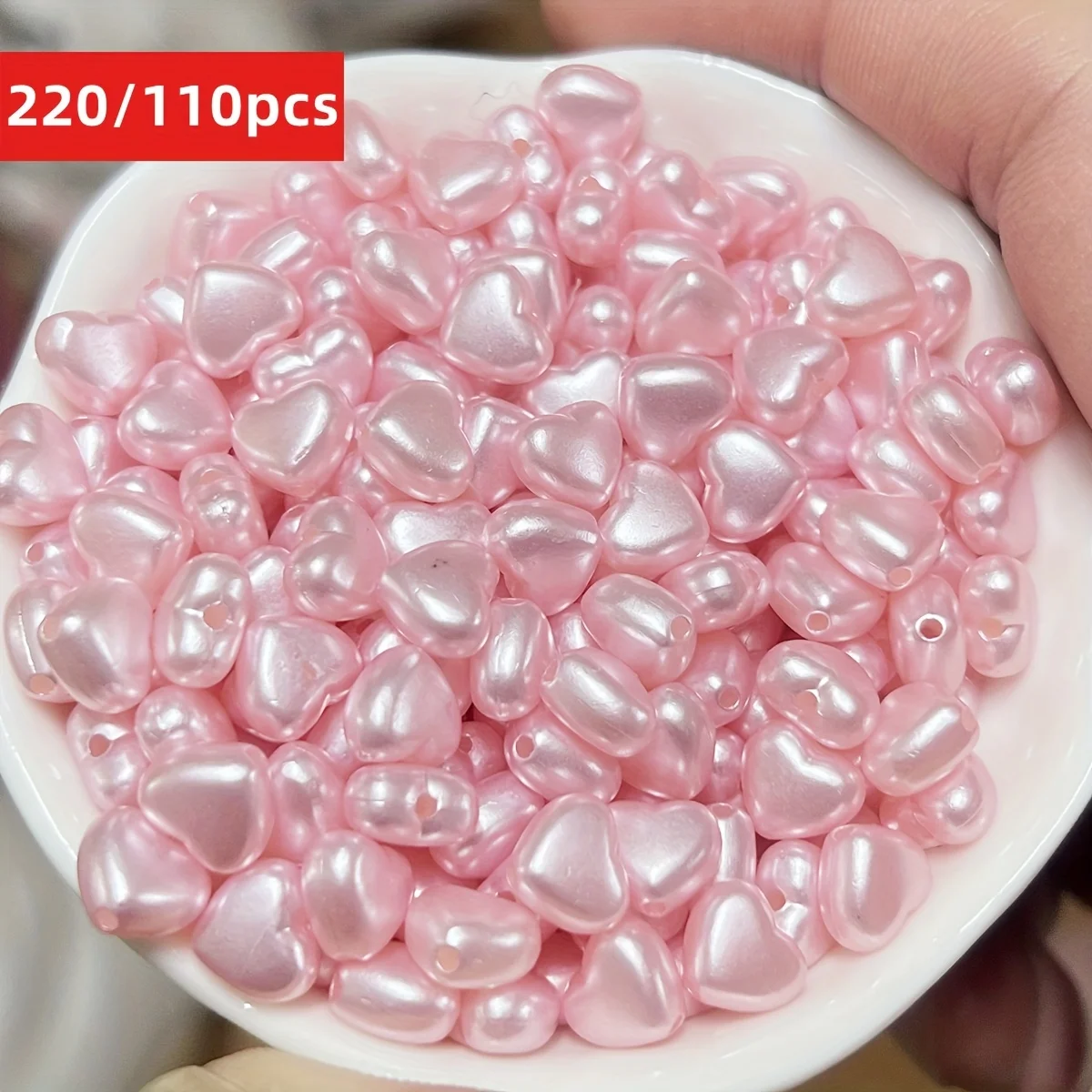 220/110pcs 9mm Pink Peach Heart Acrylic Beads Can Be Used For DIY Jewelry Decors Handmade Craft Jewelry Making Supplies