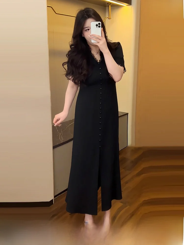 

Летняя женская модная юбка больших размеров с кружевными вставками, эффектом похудения, высокой талией, для повседневной носки