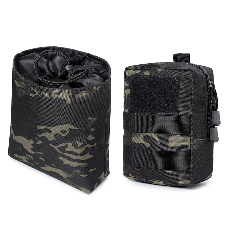 Molle-Poudres à décharge pliables, sac de taille EDC, sac de chasse, poudres de téléphone, chute de Magagzine, accessoires de poche de munitions