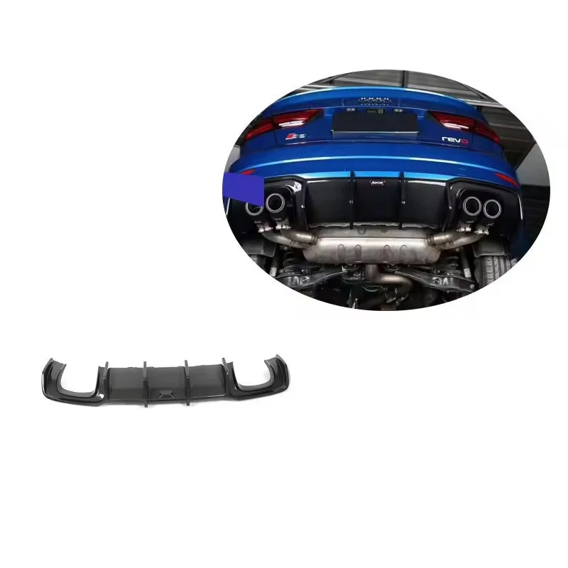 Diffusore per labbro paraurti posteriore in fibra di carbonio A3 S3 adatto per Audi A3 S3 2017-2018 Ture Factory Fitment