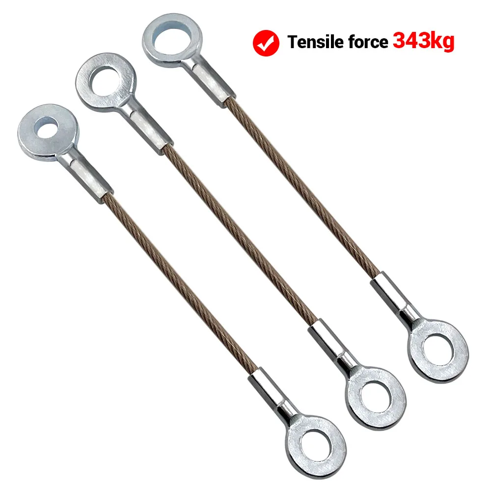2PCS 3mm Transparent PVC Polyethylene Coated Cable 304 Stainless Steel Wire Safety Lanyard With M8 Galvanized Eyelets Ended Rope