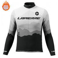 Lapierre Men's Winter Fleece Thermal Cycling Jersey Outdoor Road Cycling Jersey Set Bibs Bib Straps Pants Cycling Jersey