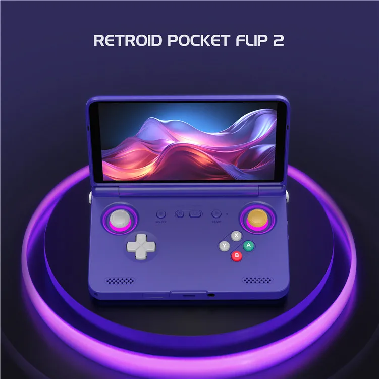 New Retroid Pocket Flip 2 Handhelds Game Consoles WiFi 6 SD865 5.5-Inch OLED Touch Screen Portable Mobile Retro Gaming Consoles