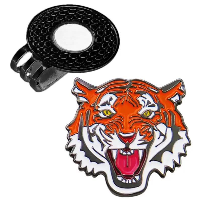 Golf Ball Marker Hat Clip Golf Marker With Tiger Design Magnetic Golf Ball Marker Holders Golf Ball Holder Clip Strong Magnetic