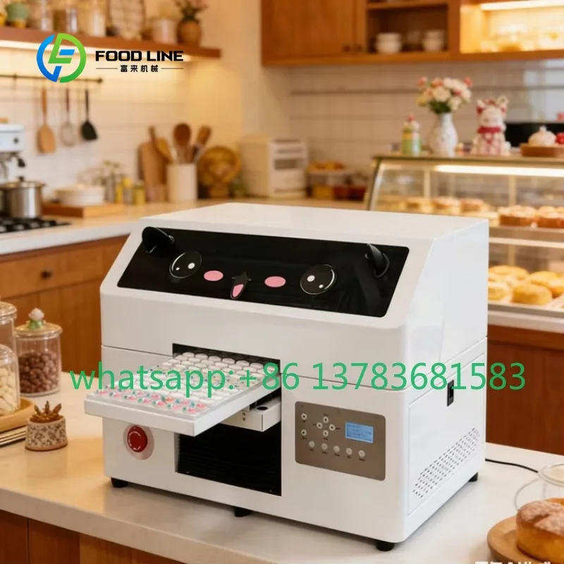 Compact Edible Food Printer, Food Grade Ink Printer For Cake Macaron Cookie Chocolate, High Efficiency Printing Machine Custom