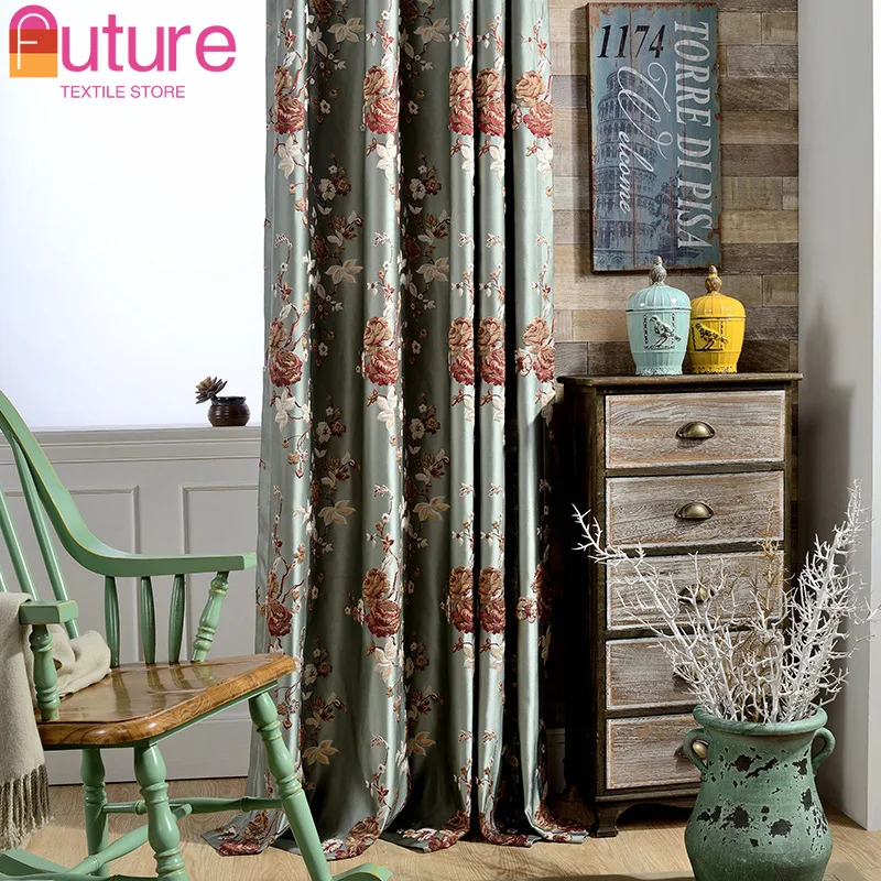 New Chinese Style High-precision Peony Jacquard Thickened Curtains for Living Room Bedroom Balcony Villa Decoration Products