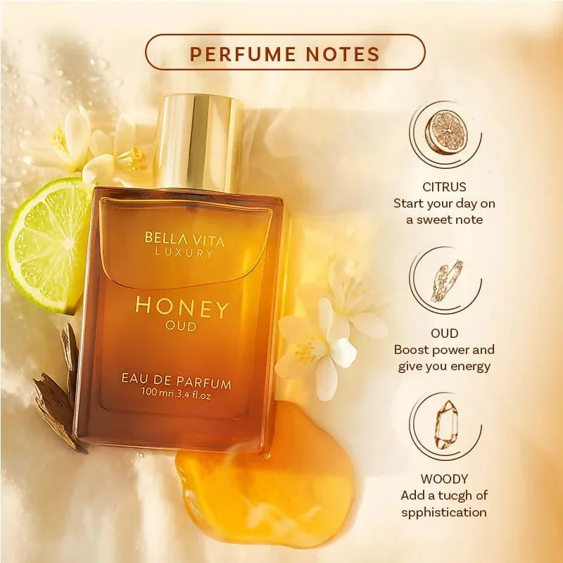 100 مللي العطور العربية الأصلية BellaVita الفاخرة العسل العود أو دو عطر رذاذ للجنسين دائم الخشب الفيرومونات عطر كولونيا الهدايا