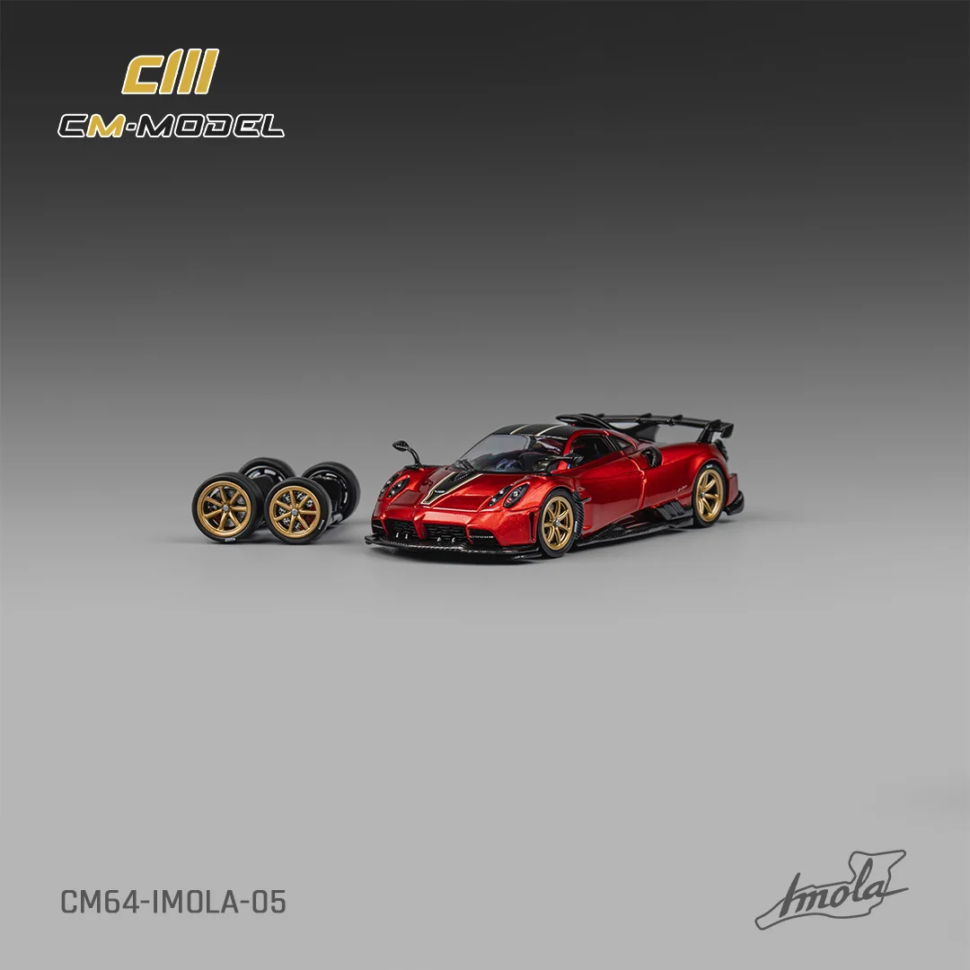 CM Model 1/64 Pagani Imola  Red 0uick Snap-0n Wheels Two Stance Option Alloy Car Model Children Gift