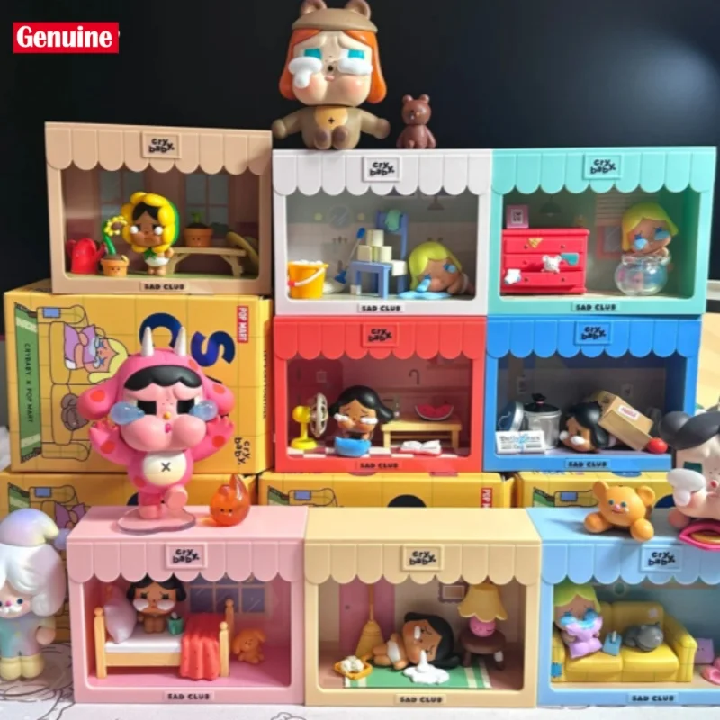 

Authentic Popmart Crybaby Sad Club Series Scene Sets Blind Box Anime Figure Cute Figurine Cry Baby Cartoon Toy Surprise Gift