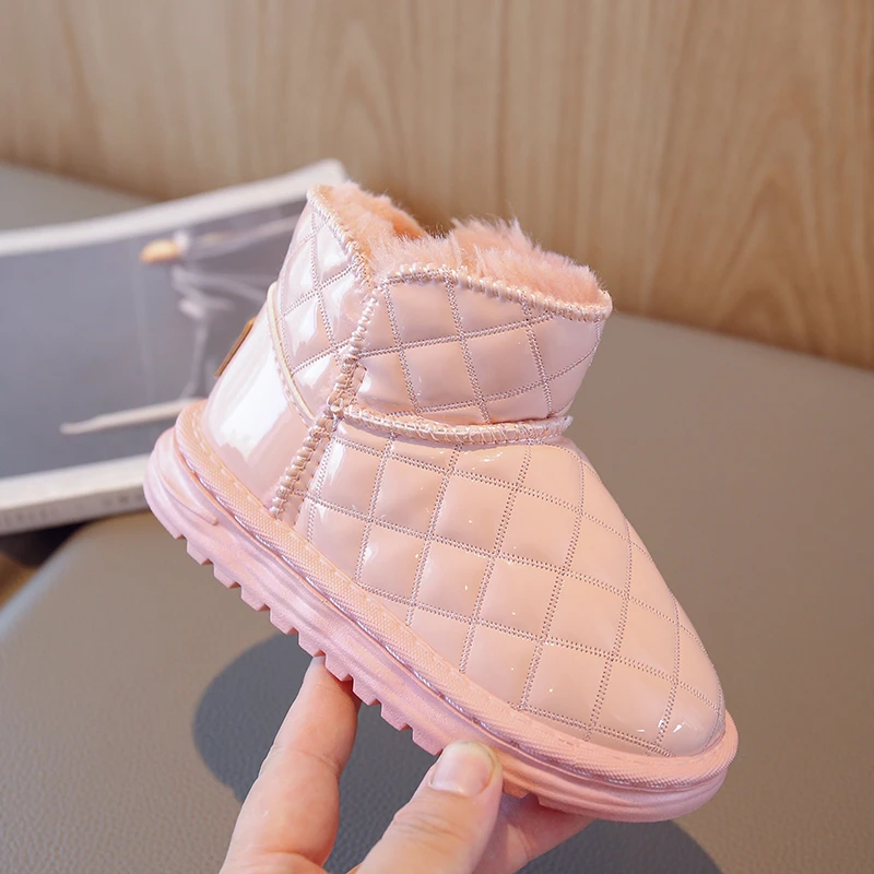 

Children's Snow Boots 2024 Winter New Girls' Plush And Thick Snow Shoes Korean Version Fashion Warm Shoes Student