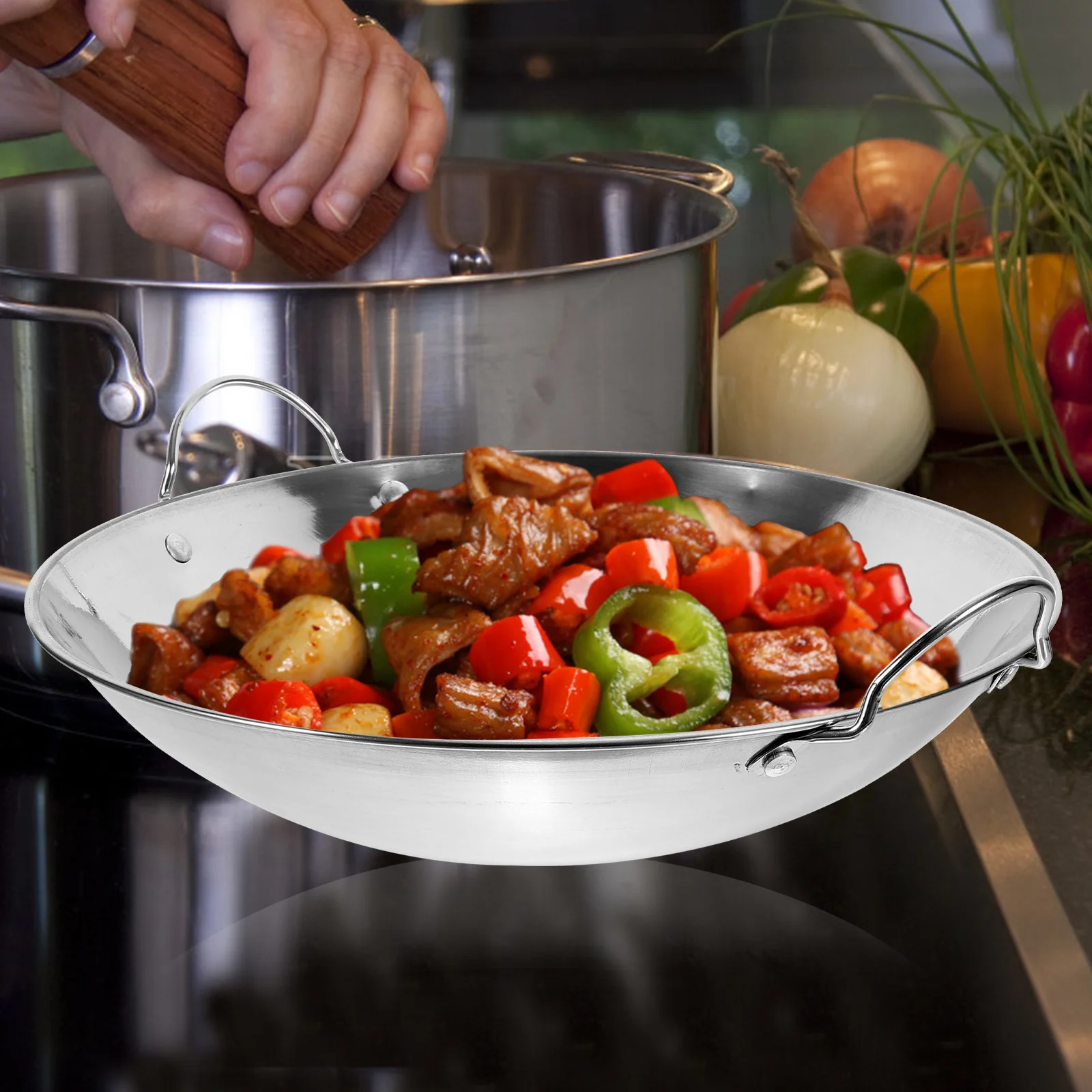 

Premium Hot Pot Cooking Pot Household Kitchen Thickened Non-Stick Metal Handle Pan Home Restaurant Easy Cleaning