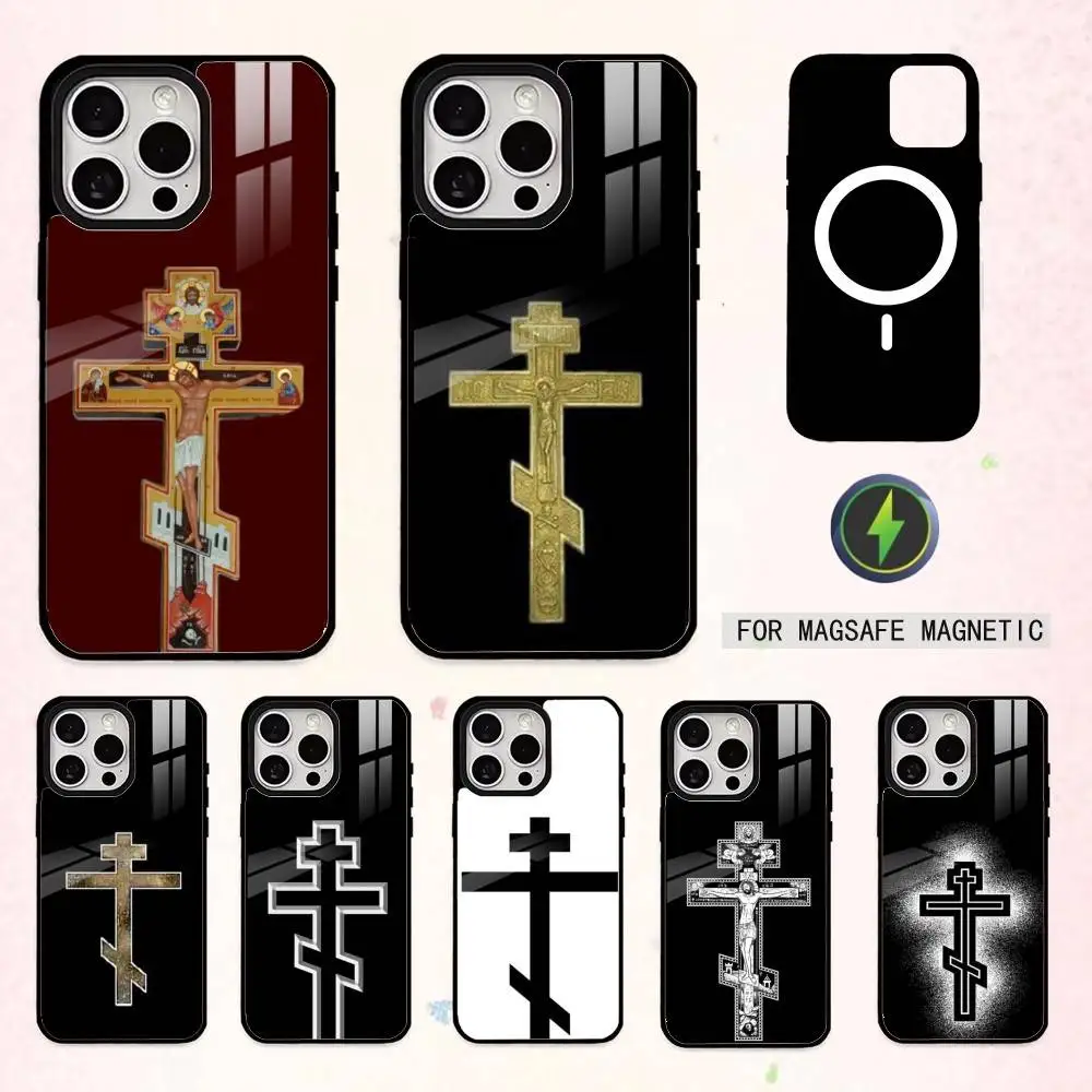 

Cool O-Orthodox C-Cross Icon Phone Case For iPhone17,16,15,14,13,12,11 Plus,Pro Max Magnetic For Magsafe Wireless Charging