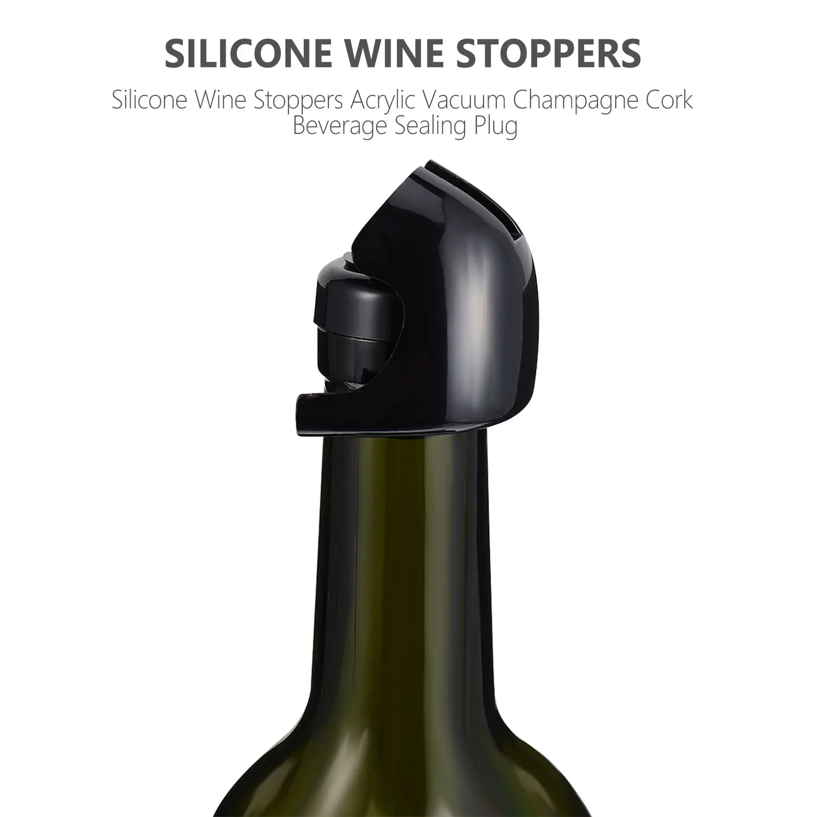 

2pcs Silicone Stoppers Airtight Sealing Bottle Plug Acrylic Vacuum Corks Beverage Plug Kitchen Bar Storage Solution