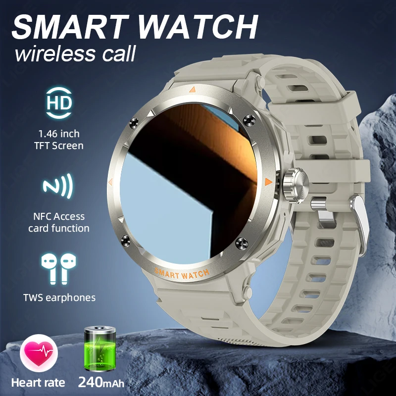 

LIGE 2026 2-in-1 Smart Watch With TWS Bluetooth Earphones Heart Rate Health Monitor Music Headphone Sport Fitness Men Smartwatch