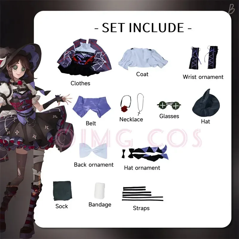 CyIdentity 5 البستاني إيما وودز تأثيري حلي كرنفال موحدة شعر مستعار أنيمي هالوين ملابس تنكرية للحفلات النساء الكبار لعبة