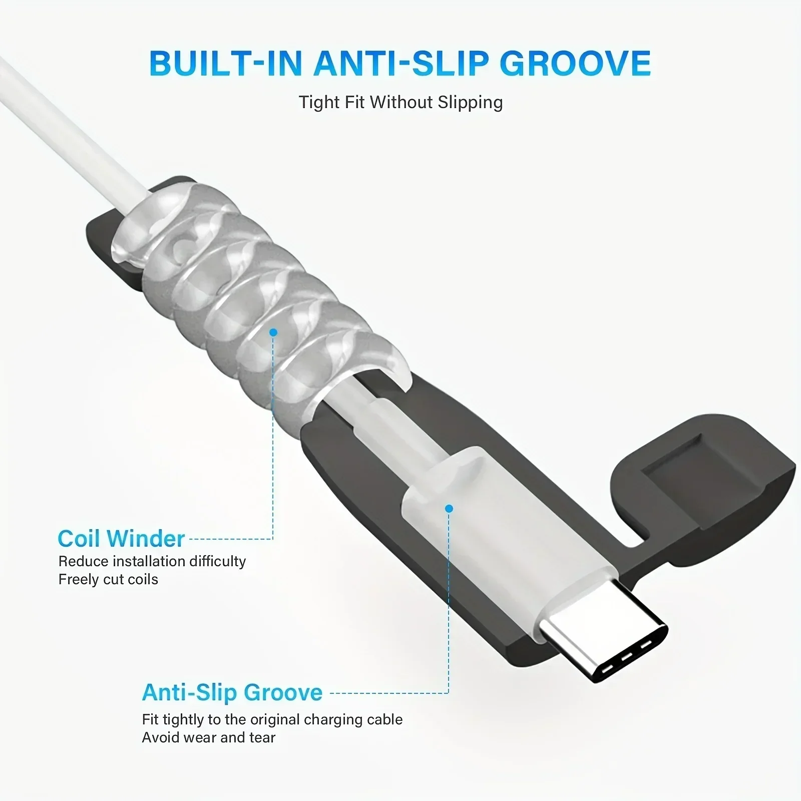 1/2/3 pacote novo atualizado protetor de cabo de silicone usb tipo c anti-quebra organizador de enrolador de cabo protetor para iphone samsung