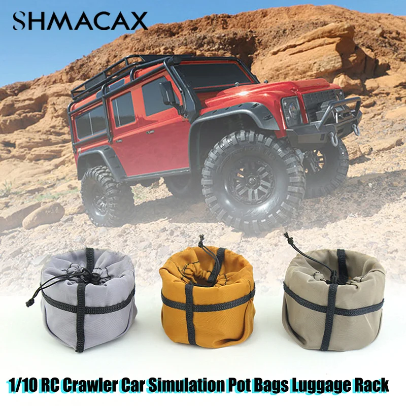 1/10 RC Crawler Decorative Mini Pot Bag Luggage Rack For TRX4 Defender RC4WD D90 DIY Toy Car Parts Wagon Roof Luggage Bag