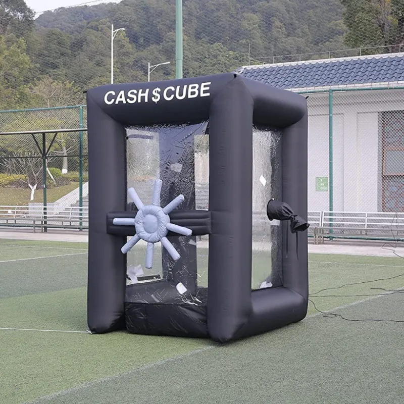 

Money 1.8x2.5mH Giant Inflatable Grab Box Inflatable Games Cash Cube Booth for Business Advertising Event Promotion