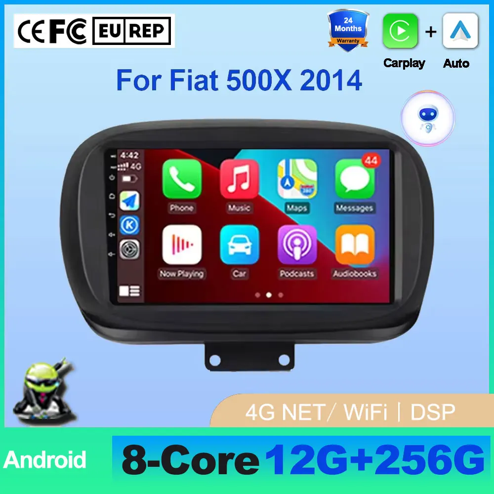 Android Auto Car Radio Wireles Carplay For Fiat 500X 2014 Car Radio Video Player GPS Navigation WIFI Bluetooth DSP Tools SWC