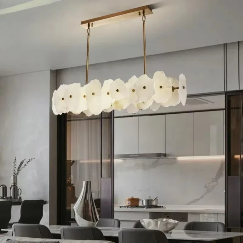 Modern Nordic Led Pendant Lights White Marble Chandelier For Restaurant Living Dining Room Home Decor Lamps Lighting Fixtures