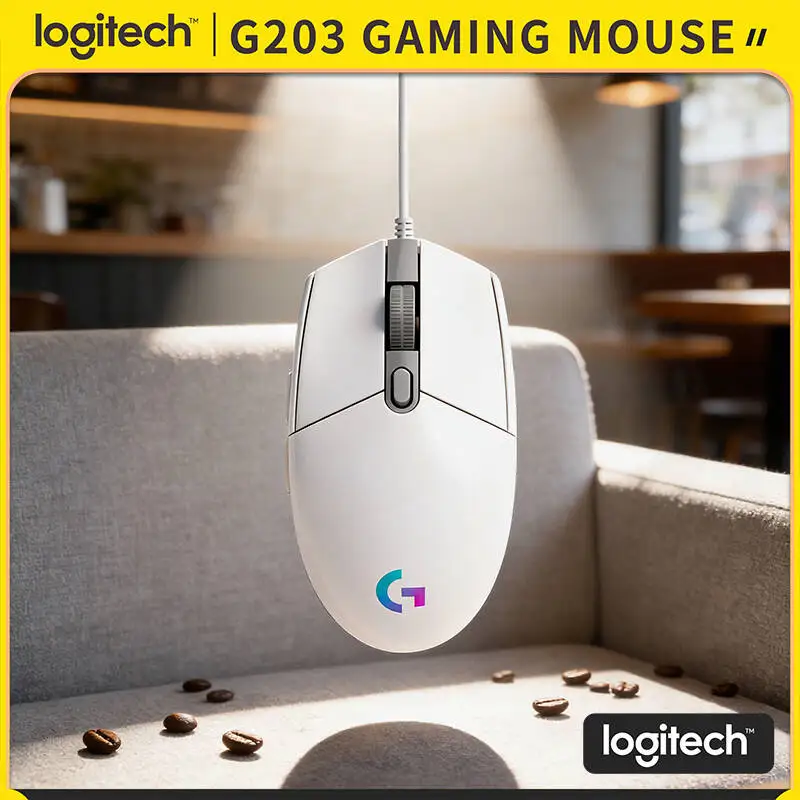

Logitech G203 Prodigy RGB Gaming Mouse Wired 200-8000 DPI 6 Buttons 1ms Response 1000Hz Polling 2.1m Cable Gamers