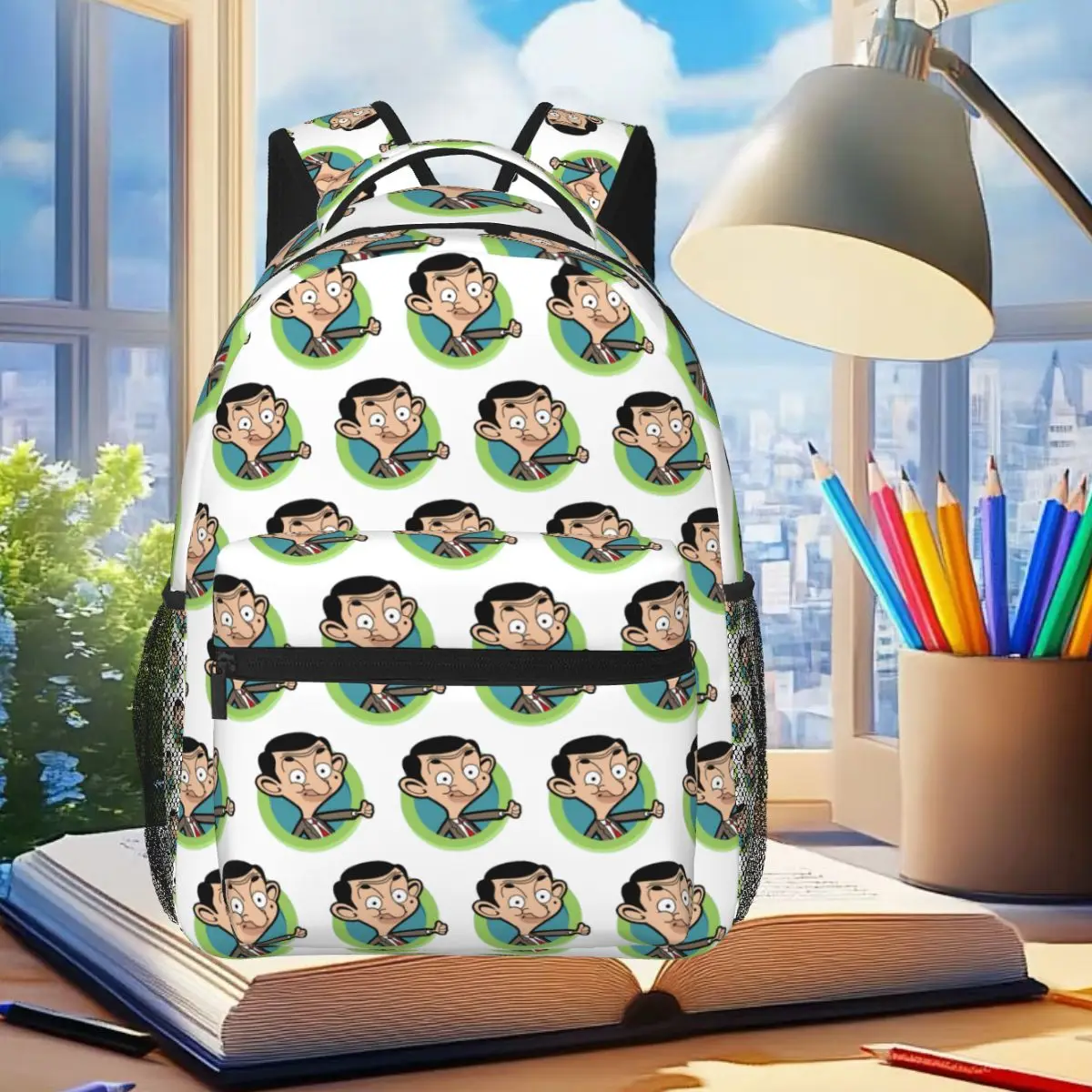 Mr Bean Rucksack für Studenten, Jungen und Mädchen, Büchertasche, Kinder, Schultasche, Laptop, Umhängetaschen für Männer und Frauen
