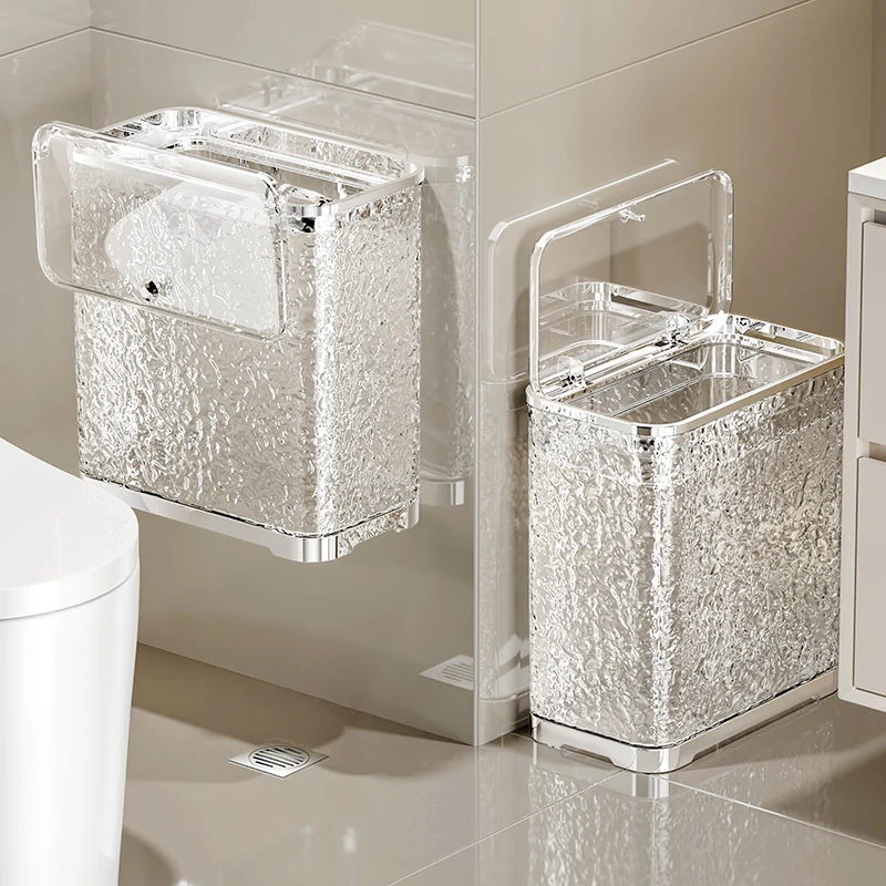 

Bathroom trash can wall hanging press type household living room kitchen