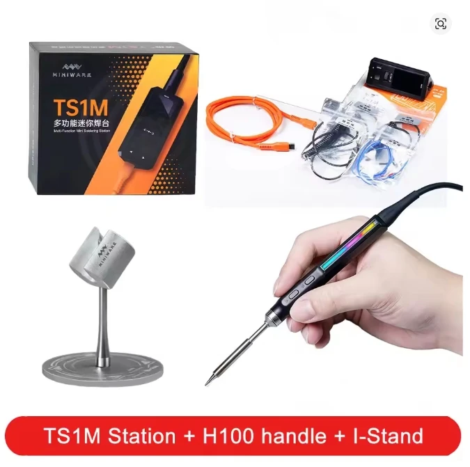 MINIWARE TS1M Mini Soldeerstation H100 True-Color LED-effecten T245 Handvat en C210 Draagbare Digitale Soldeerbout Reparatieset