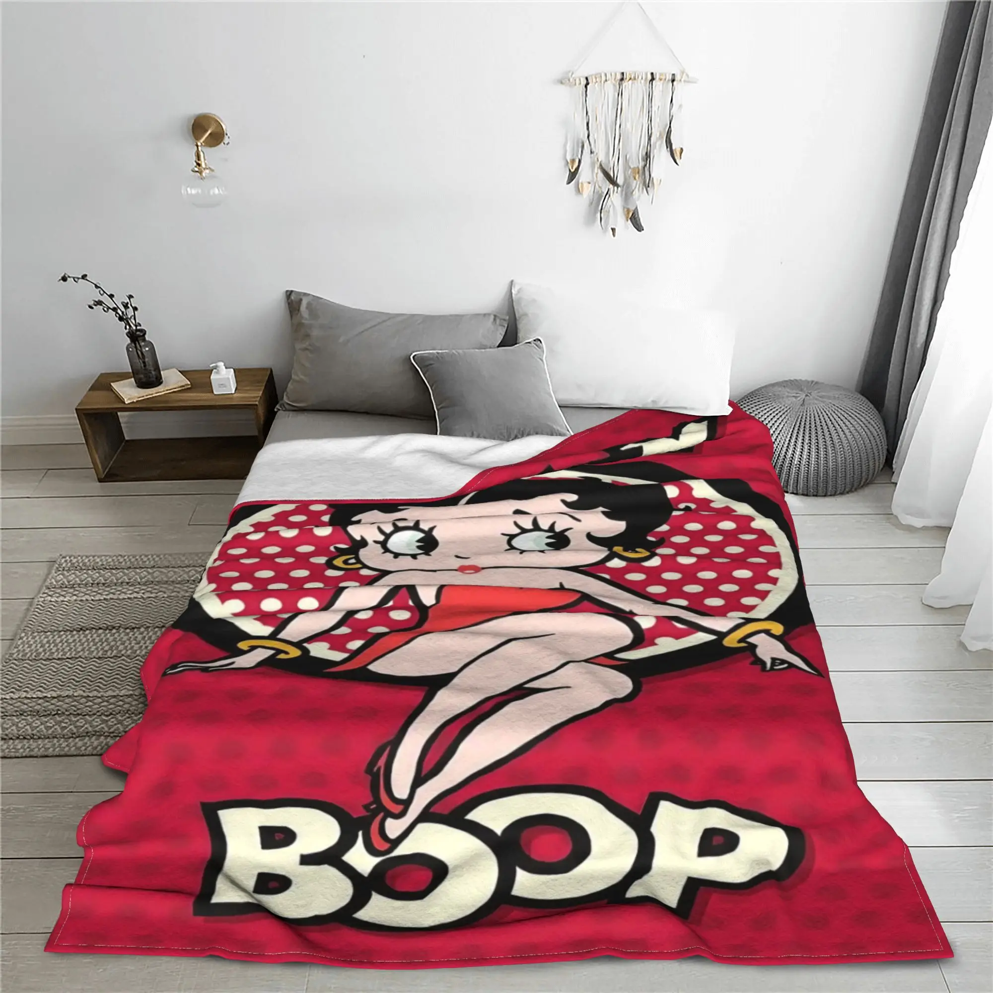 Cartoon Girl B-Betty  Blanket Fleece Summer Air Conditioning  Portable Lightweight Thin Throw Blanket for Sofa Travel Bedspreads