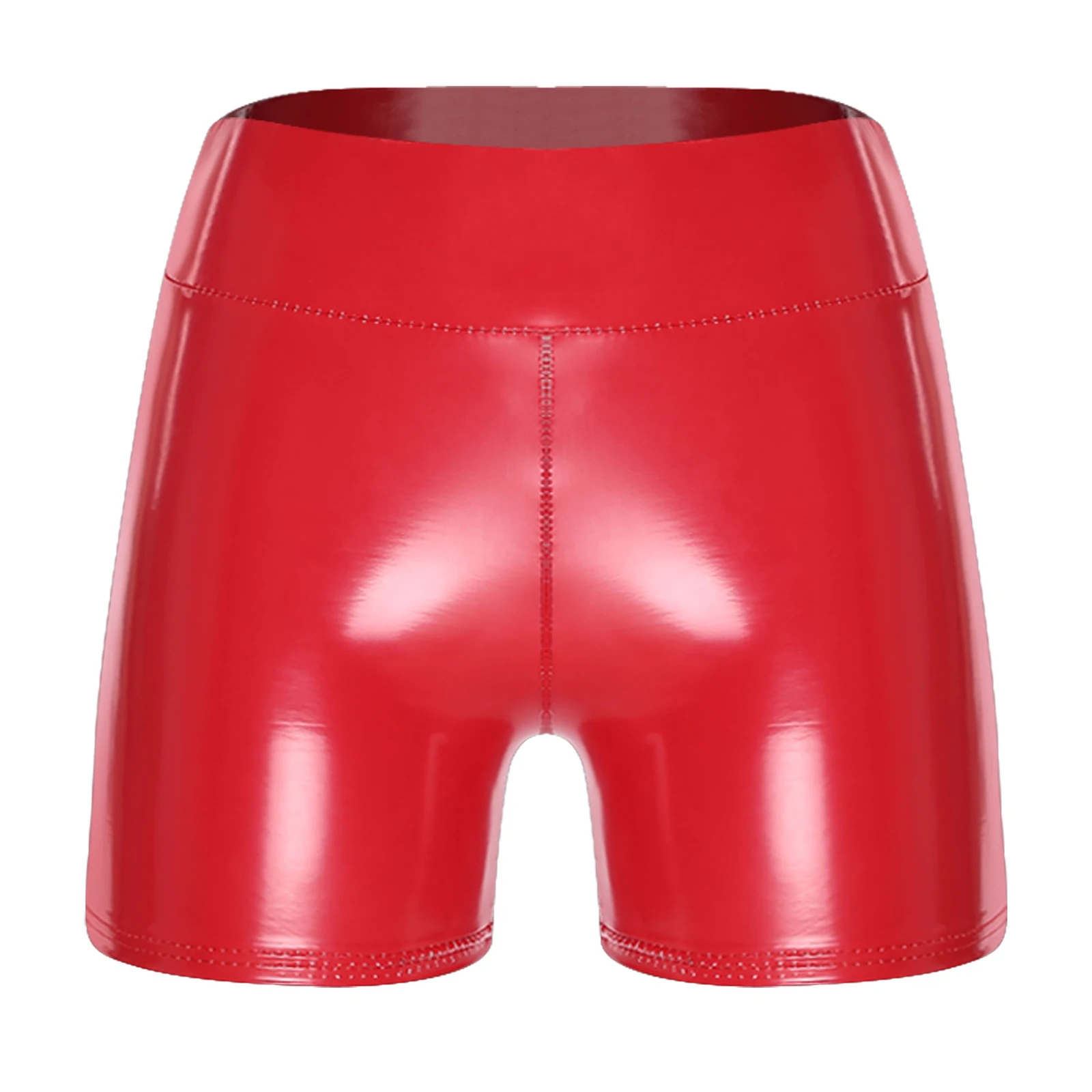 

Женские шорты из искусственной кожи с эффектом мокрой ткани, с высокой талией, эластичные, облегающие, с глянцевым эффектом, для дискотек, вечеринок и ночных клубов