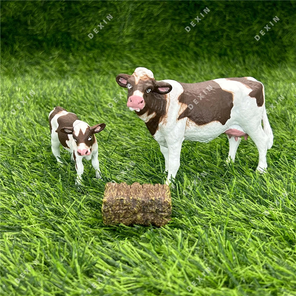 Große Ranch Kuh Größe passenden Zaun und Heuhaufen Set Film statische Anzeige Spielzeug Tiere Figuren Ranch Weihnachten Halloween Kinder geschenke