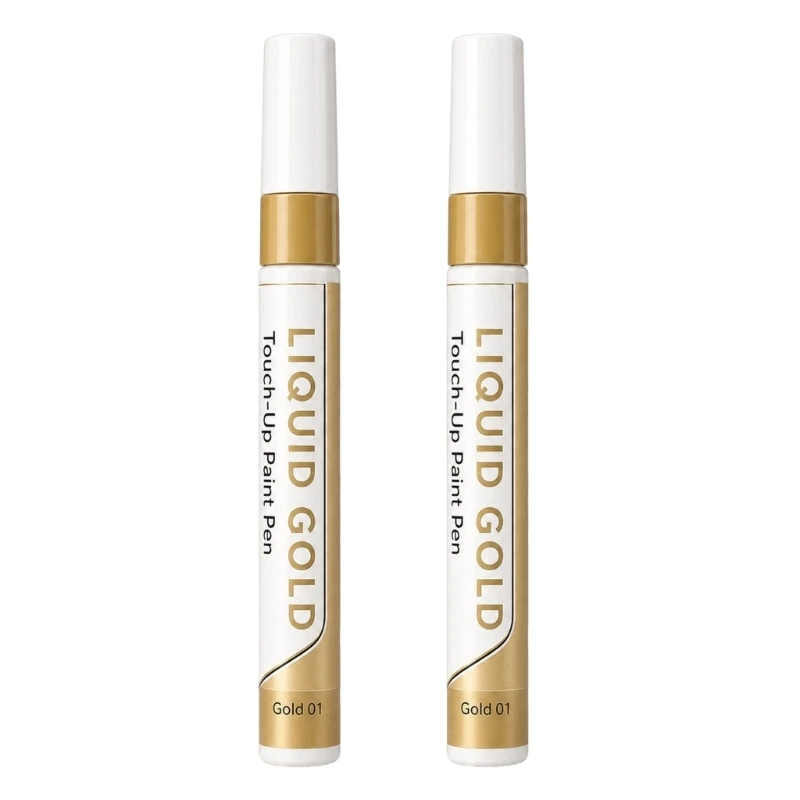 2 Pack Gold Car Touch Up Paint Pen for Paint Chips and Small Scratches