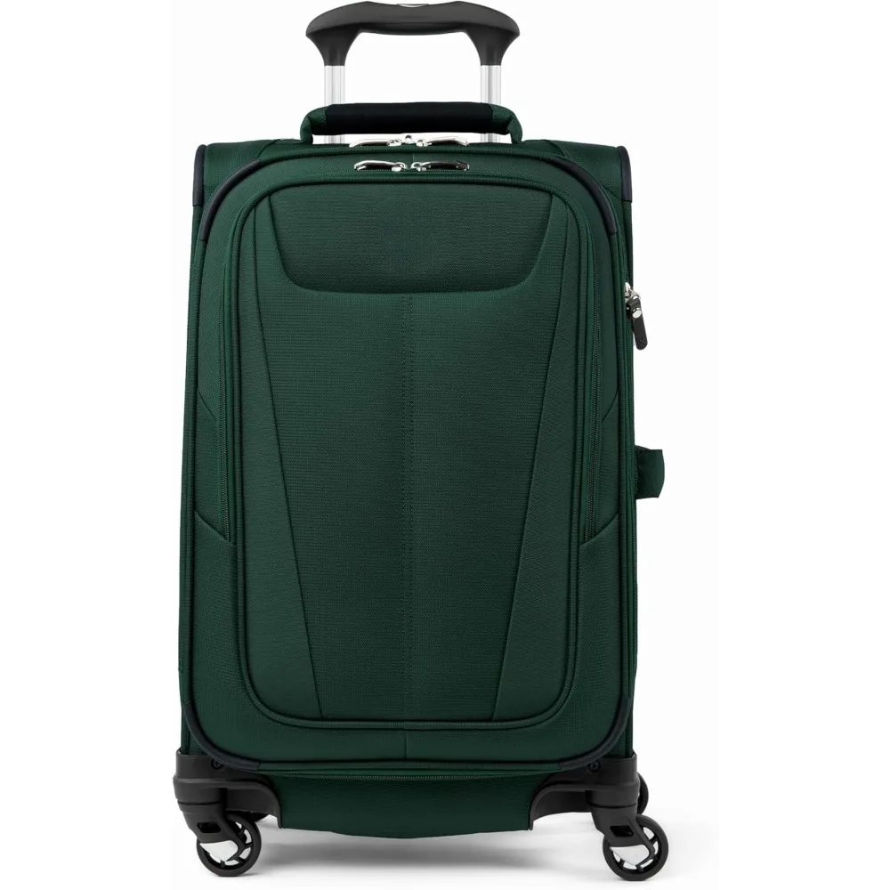 

5 Softside Expandable Luggage with 4 Spinner Wheels, Lightweight Suitcase, Men and Women, Forest Green