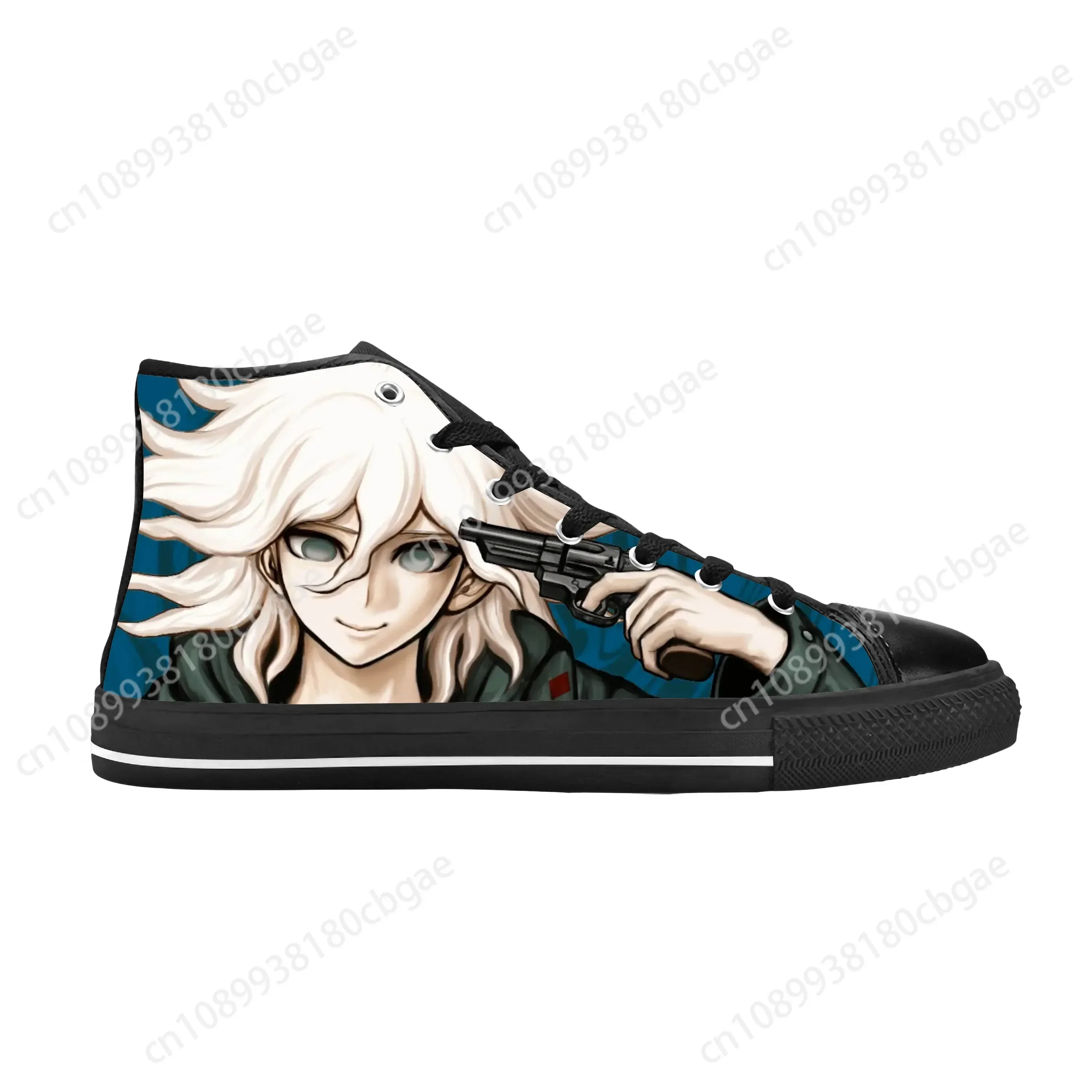 

Japanese Anime Cartoon Danganronpa Komaeda Nagito Casual Cloth Shoes High Top Comfortable Breathable 3D Print Men Women Sneakers