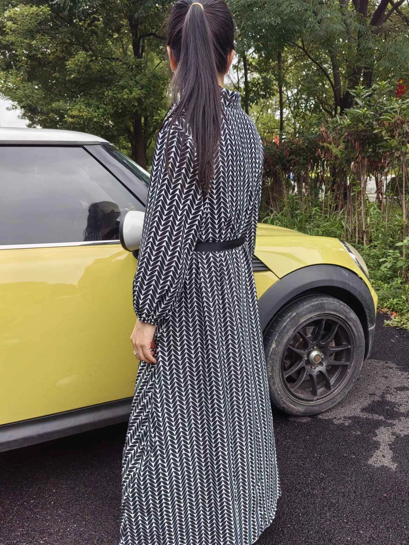 Autumn Printed Vintage Elegant Maxi Dress V Neck Fashion Leisure Gathering Women Office Long Dresses For Women Robe Femme