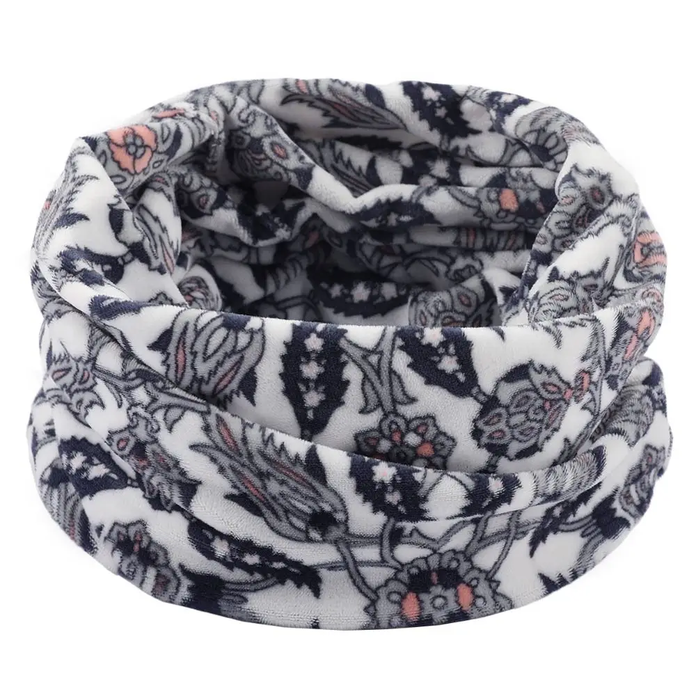 Unisex Windproof Soft Ring Scarves Thermal Loop Double Layer Neck Warmer Outdoor Sports Thick Scarf