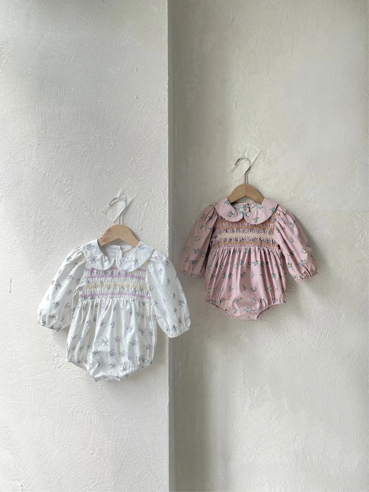 2026 Autumn New Baby Girl Long Sleeve Lapel Bodysuit Newborn Toddler Floral Jumpsuit Infant Girl Clothes 0-24M