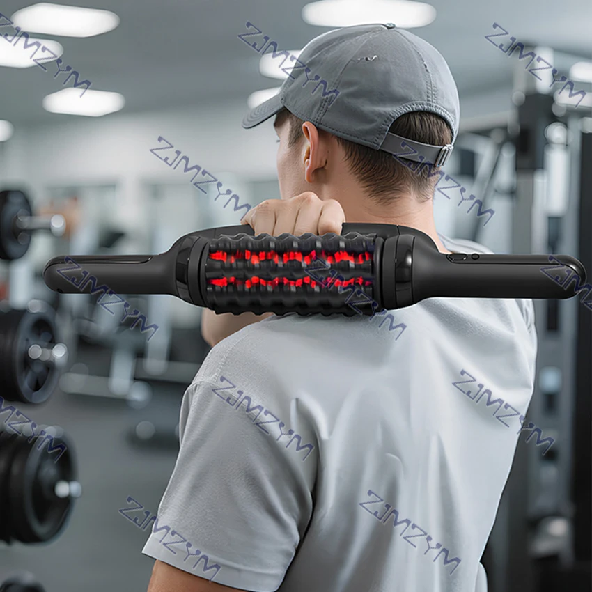 Rechargeable Electric Roller Body Massager with Red Light Function For Deep Muscle Relaxation and General Fatigue Relief