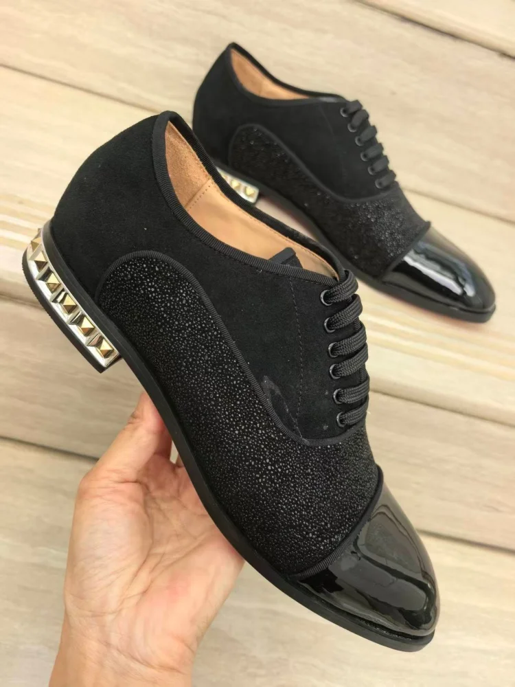 

Повседневная мужская обувь с острым носком на шнуровке, деловые мужские модельные туфли на низком массивном каблуке для мужчин, большой размер 46