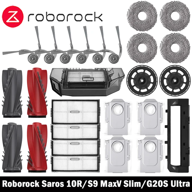Roborock Saros 10R/S9 MaxV Slim/G20S Ultra Accessories Main Side Brush Mop Hepa Filter Dust Bag Robot Vacuum Cleaner Accessories Roborock Saros 10R/S9 MaxV Slim/G20S Ultra Accessories Main Side Brush Mop Hepa Filter Dust Bag Robot Vacuum Cleaner Accessories