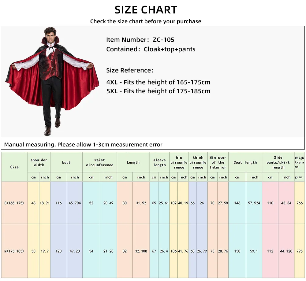 Costume Vampire Gentleman Homme – Ensemble avec Cape – photo 1