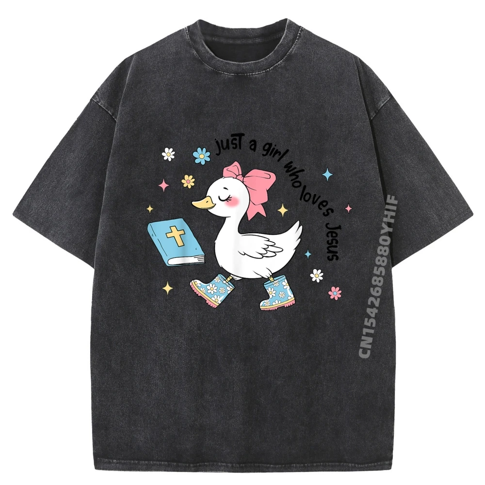 

Coquette Bow Streetwear Male Summer Vintage T Shirts Korean Fashion Fashionable and Trendy Washed Shirt Man